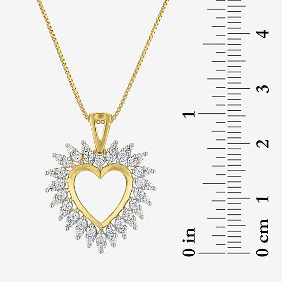 (G-H / I1-I2) Womens 5/8 CT. T.W. Lab Grown White Diamond 14K Gold Over Silver Sterling Silver Heart 18 Inch Pendant Necklace