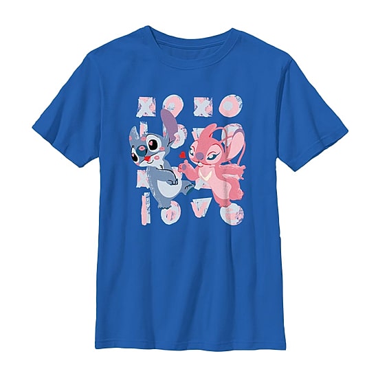 Disney Collection Little & Big Kid Boys Crew Neck Short Sleeve Regular Fit Lilo & Stitch Graphic T-Shirt