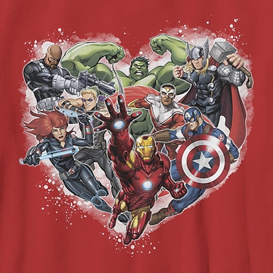 Disney Collection Little & Big Kid Boys Crew Neck Short Sleeve Regular Fit Avengers Graphic T-Shirt