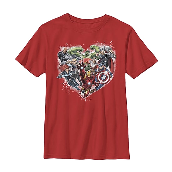 Disney Collection Little & Big Kid Boys Crew Neck Short Sleeve Regular Fit Avengers Graphic T-Shirt