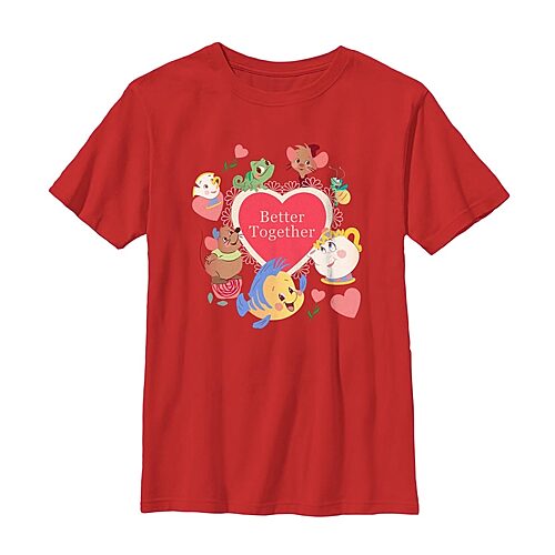 Disney Collection Little & Big Kid Boys Crew Neck Short Sleeve Regular Fit Graphic T-Shirt, Small, Red