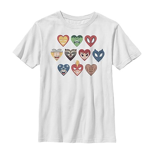 Disney Collection Little & Big Kid Boys Crew Neck Short Sleeve Regular Fit Avengers Graphic T-Shirt, X-small, White
