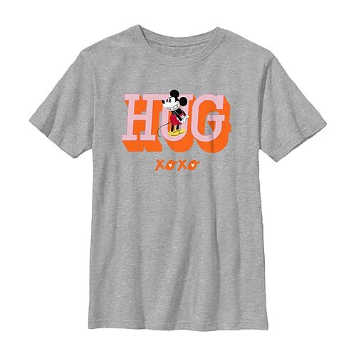 Disney Collection Little & Big Kid Boys Crew Neck Short Sleeve Regular Fit Mickey Mouse Graphic T-Shirt, Medium, Gray