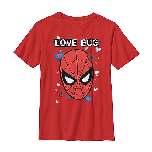 Disney Collection Little & Big Kid Boys Crew Neck Short Sleeve Regular Fit Spiderman Graphic T-Shirt, Large, Red