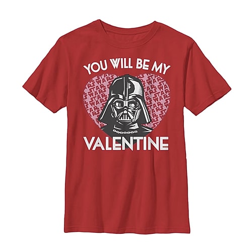 Disney Collection Darth Vader Little & Big Kid Boys Crew Neck Short Sleeve Regular Fit Star Wars Graphic T-Shirt, X-small, Red