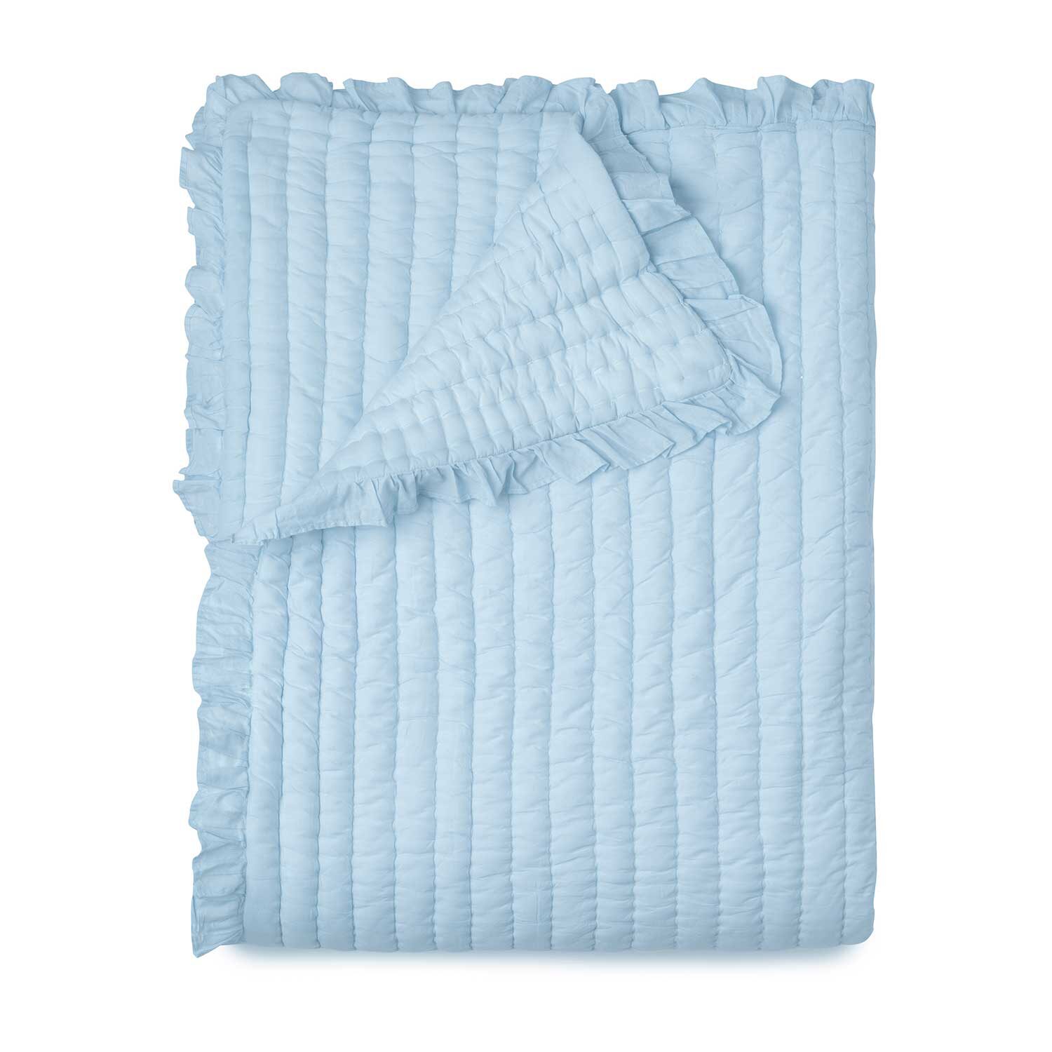 Martha Stewart Blue Ruffle REVERSIBLE Quilt