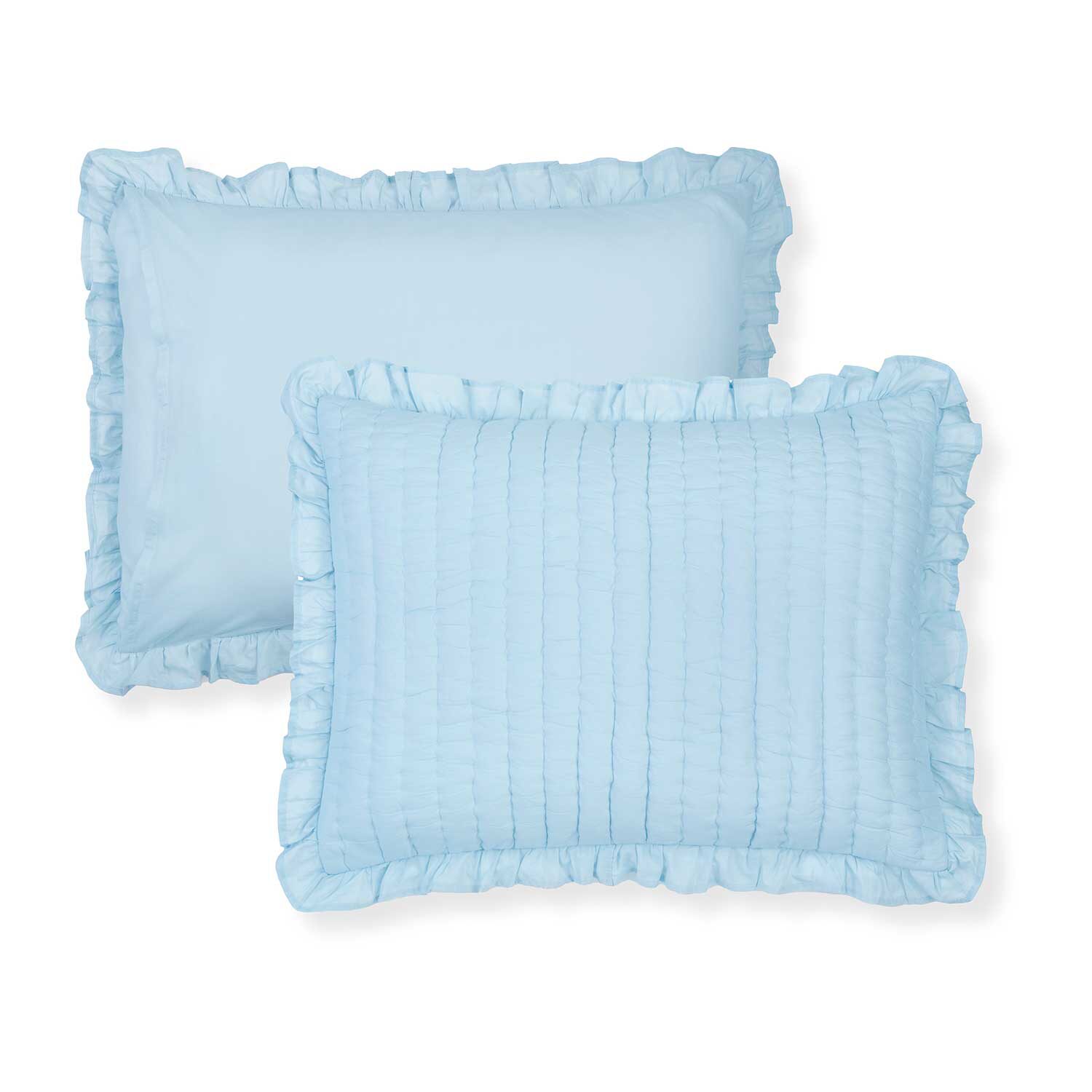 Martha Stewart Blue Ruffle REVERSIBLE Quilt
