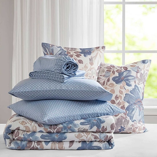 Madison Park Essentials Piper Floral Complete Bedding Set with Sheets