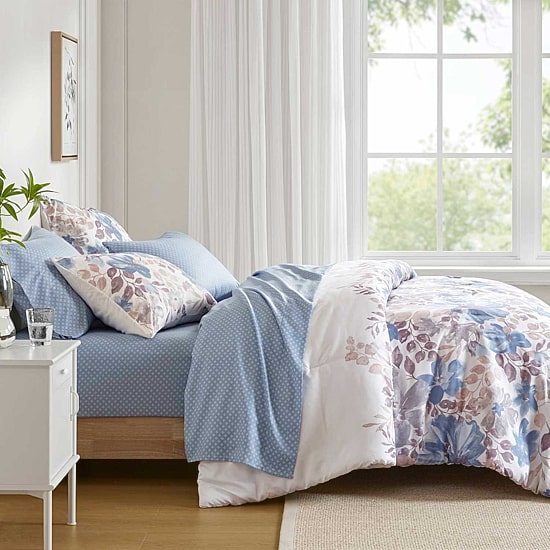 Madison Park Essentials Piper Floral Complete Bedding Set with Sheets