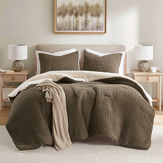Madison Park Ellis Chenille Sherpa Reverse Soft Comforter Set