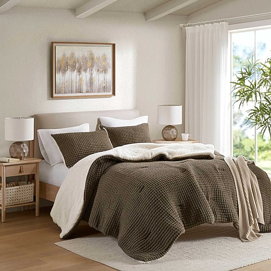 Madison Park Ellis Chenille Sherpa Reverse Soft Comforter Set