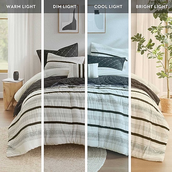 Madison Park Bianca Stripe 7-pc. Midweight Comforter & Coverlet Set