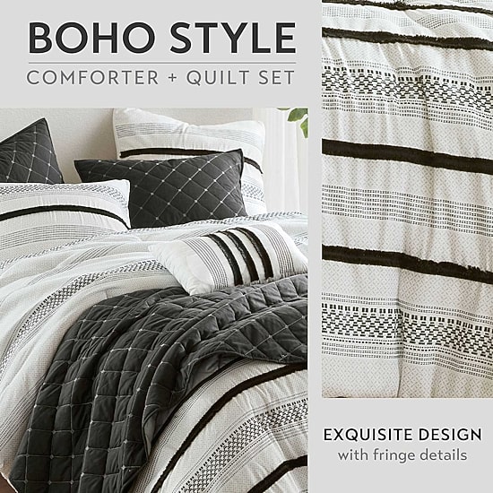 Madison Park Bianca Stripe 7-pc. Midweight Comforter & Coverlet Set