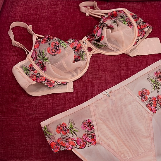 Curvy Couture Lush Embroidery Strappy Back Brief- 1615