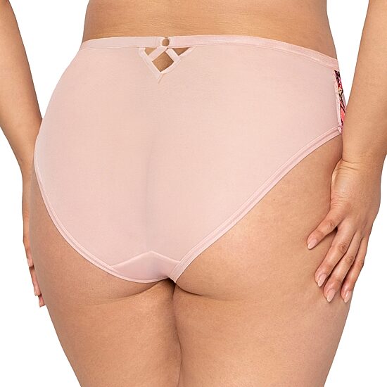 Curvy Couture Lush Embroidery Strappy Back Brief- 1615