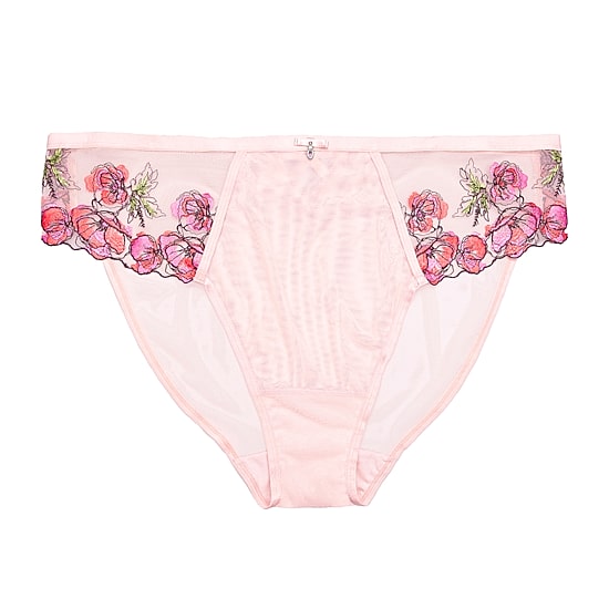Curvy Couture Lush Embroidery Strappy Back Brief- 1615