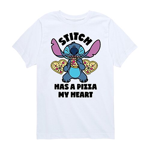 Disney Collection Little & Big Kid Boys Crew Neck Short Sleeve Regular Fit Lilo & Stitch Graphic T-Shirt, X-large, White