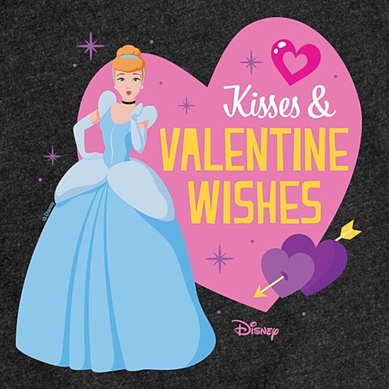 Disney Collection Little & Big Kid Girls Crew Neck Short Sleeve Regular Fit Cinderella Princess Graphic T-Shirt