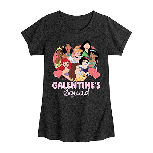 Disney Collection Little & Big Kid Girls Crew Neck Short Sleeve Regular Fit Cinderella Princess Graphic T-Shirt, X-large, Gray