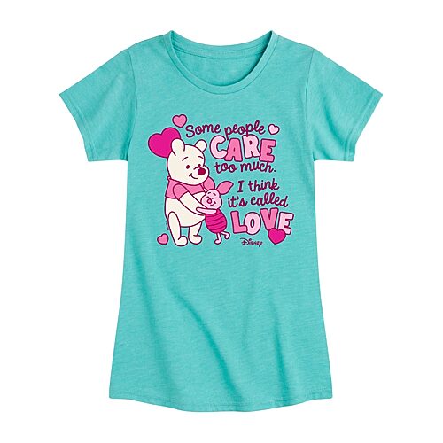 Disney Collection Little & Big Kid Girls Crew Neck Short Sleeve Regular Fit Winnie The Pooh Graphic T-Shirt, X-large, Blue