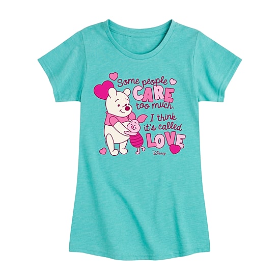 Disney Collection Little & Big Kid Girls Crew Neck Short Sleeve Regular Fit Winnie The Pooh Graphic T-Shirt