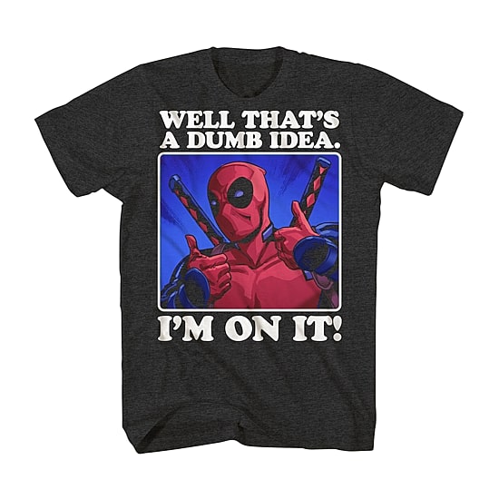 Mens Crew Neck Short Sleeve Regular Fit Deadpool Big and Tall Graphic T-Shirt