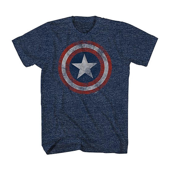 Mens Crew Neck Short Sleeve Regular Fit Captain America Big and Tall Graphic T-Shirt