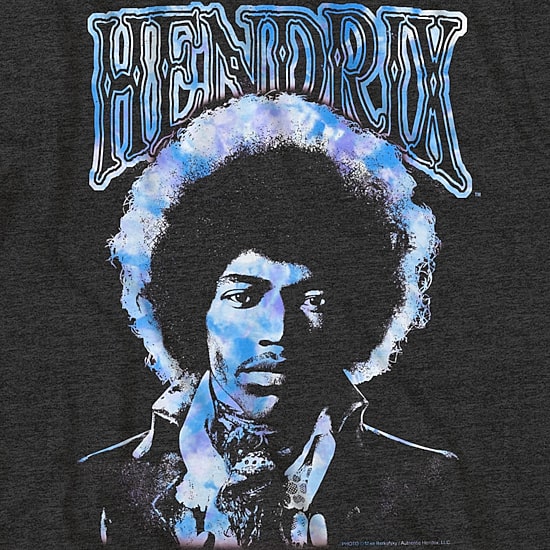 Jimi Hendrix Mens Crew Neck Short Sleeve Regular Fit Big and Tall Graphic T-Shirt