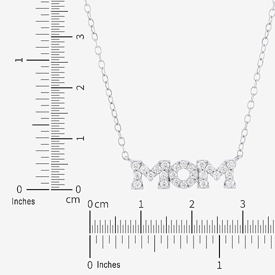 Limited Quantities! "Mom" Womens 1/4 CT. T.W. Lab Grown White Diamond Sterling Silver 18 Inch Pendant Necklace