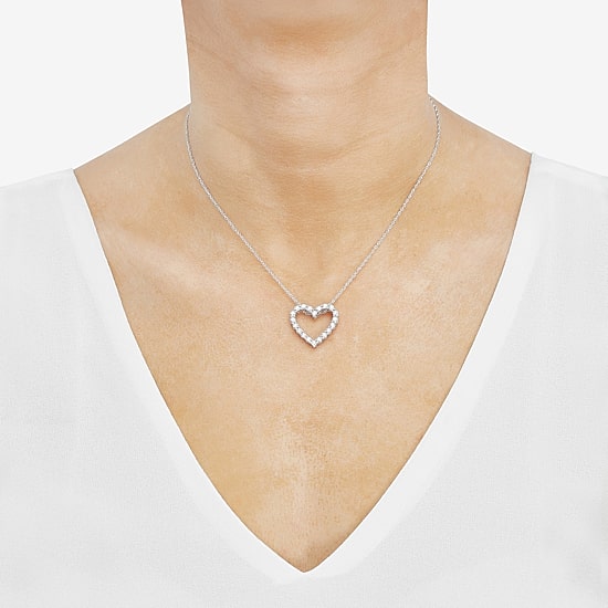 Limited Quantities! Womens 1/3 CT. T.W. Lab Grown White Diamond Sterling Silver Heart 18 Inch Pendant Necklace
