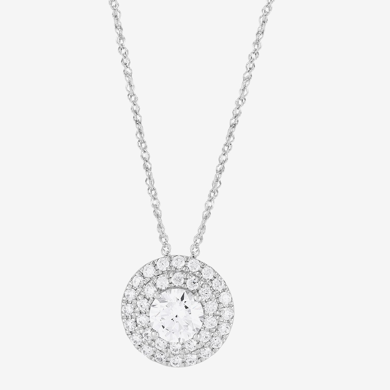 Limited Quantities! Womens 1 1/2 CT. T.W. Lab Grown White Diamond 14K Gold Round 18 Inch Pendant Necklace