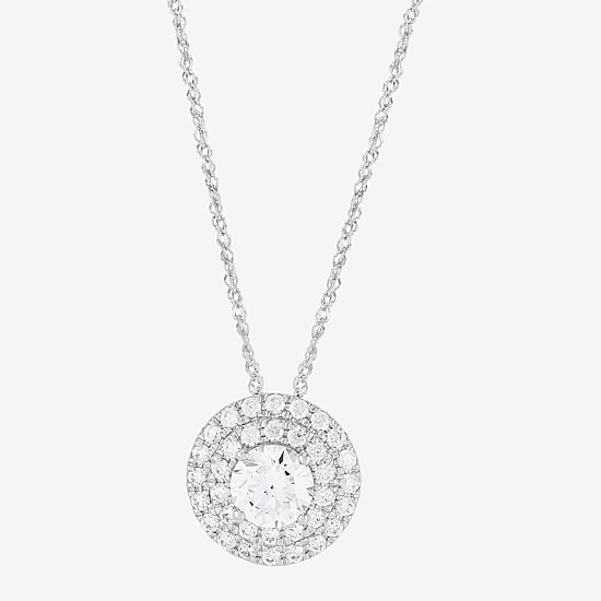Limited Quantities! Womens 1 1/2 CT. T.W. Lab Grown White Diamond 14K Gold Round 18 Inch Pendant Necklace