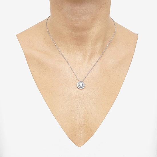 Limited Quantities! Womens 1 1/2 CT. T.W. Lab Grown White Diamond 14K Gold Round 18 Inch Pendant Necklace