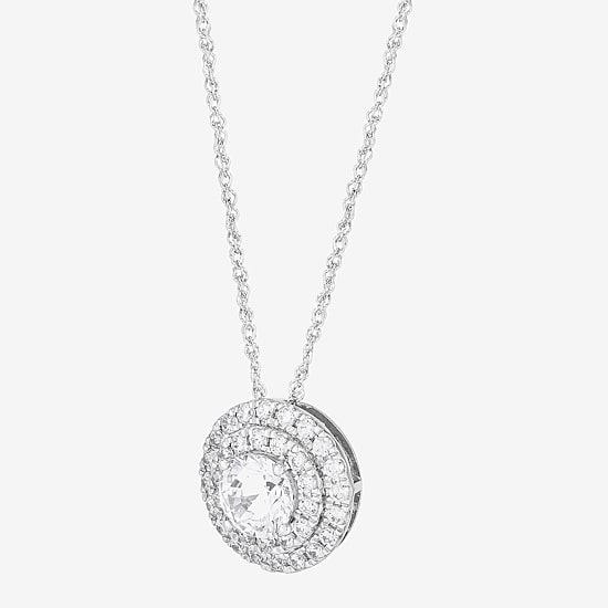 Limited Quantities! Womens 1 1/2 CT. T.W. Lab Grown White Diamond 14K Gold Round 18 Inch Pendant Necklace