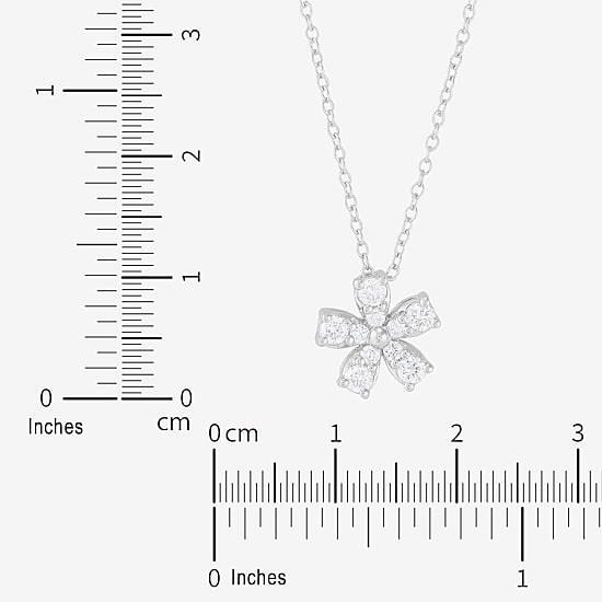 Limited Quantities! Womens 1/3 CT. T.W. Lab Grown White Diamond Sterling Silver Flower 18 Inch Pendant Necklace