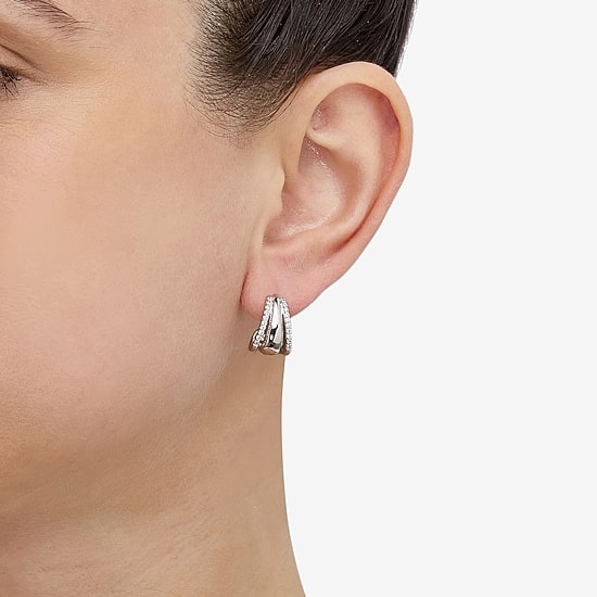 Limited Quantities! Womens 1/4 CT. T.W. Lab Grown White Diamond Sterling Silver 14.5mm Hoop Earrings