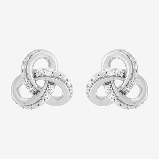 Limited Quantities! 1/10 CT. T.W. Lab Grown White Diamond Sterling Silver 10.2mm Stud Earrings