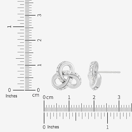 Limited Quantities! 1/10 CT. T.W. Lab Grown White Diamond Sterling Silver 10.2mm Stud Earrings