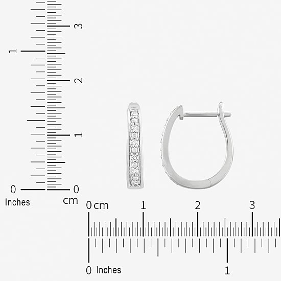 Limited Quantities! Womens 1/10 CT. T.W. Lab Grown White Diamond Sterling Silver 16.1mm Hoop Earrings