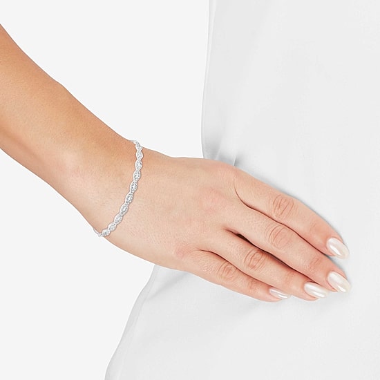 Limited Quantities! Womens 1 1/4 CT. T.W. Lab Grown White Diamond 10K Gold Bolo Bracelet