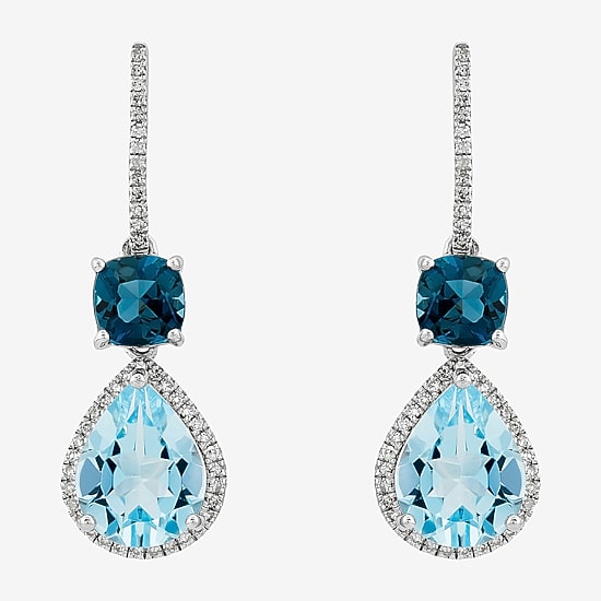 Limited Quantities! Womens 1/10 CT. T.W. Genuine Blue Topaz Sterling Silver Drop Earrings