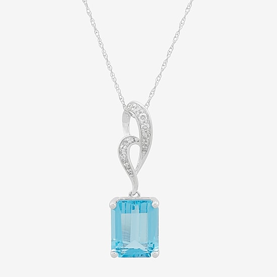 Limited Quantities! Womens 1/10 CT. T.W. Genuine Blue Topaz 14K Gold 18 Inch Pendant Necklace