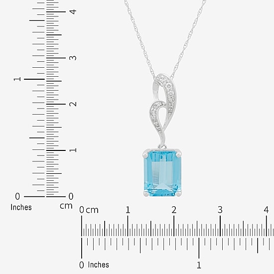 Limited Quantities! Womens 1/10 CT. T.W. Genuine Blue Topaz 14K Gold 18 Inch Pendant Necklace