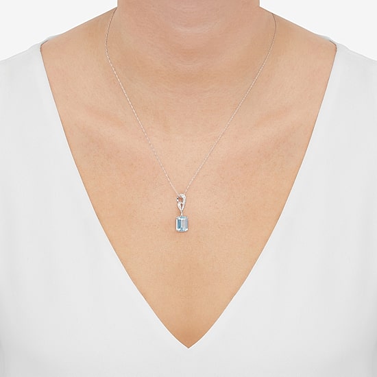 Limited Quantities! Womens 1/10 CT. T.W. Genuine Blue Topaz 14K Gold 18 Inch Pendant Necklace