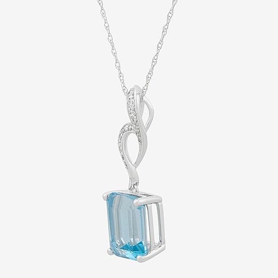Limited Quantities! Womens 1/10 CT. T.W. Genuine Blue Topaz 14K Gold 18 Inch Pendant Necklace