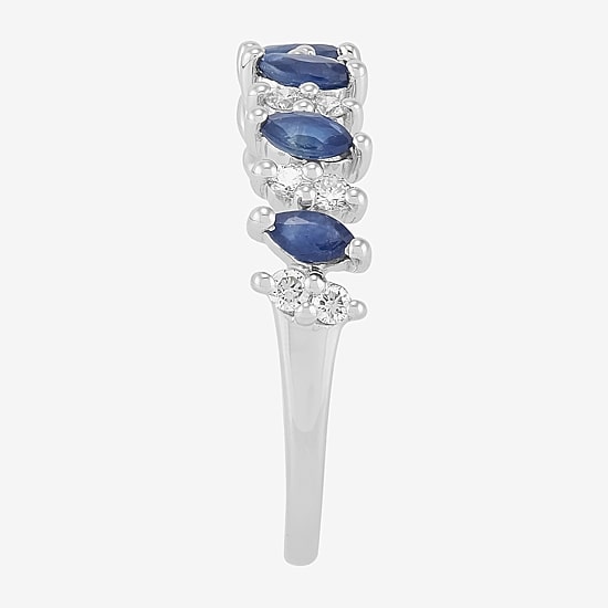 Limited Quantities! Womens 4.5MM Lab Created Blue Sapphire 14K Gold Over Silver Band