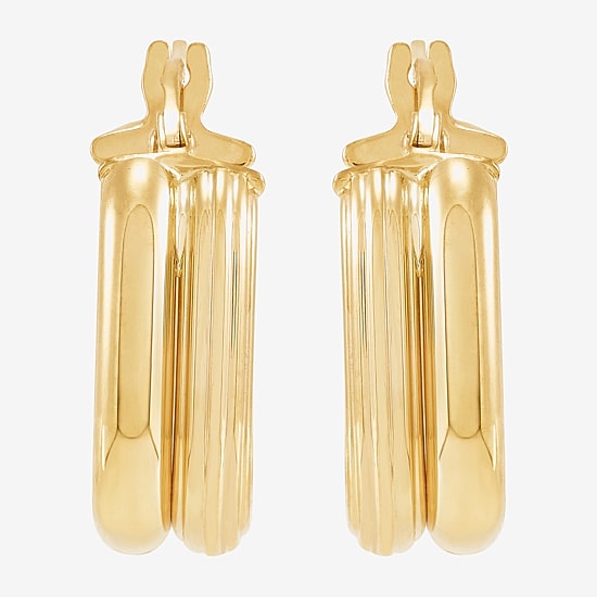 Gold Addiction Womens 10K Gold Hoop Earrings