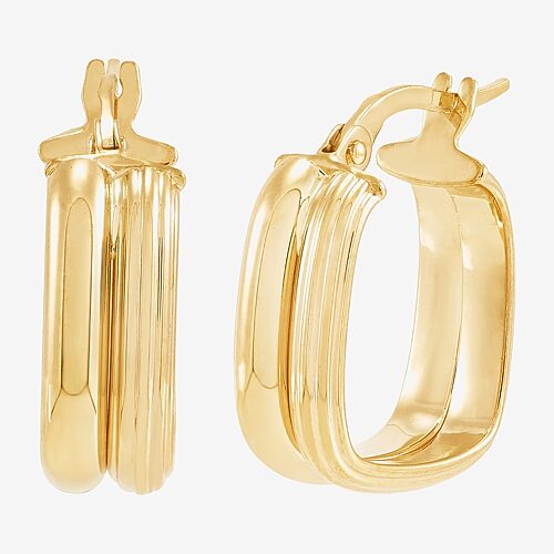 FINE JEWELRY Gold Addiction Womens 10K Gold Hoop Earrings, One Size, Yellow