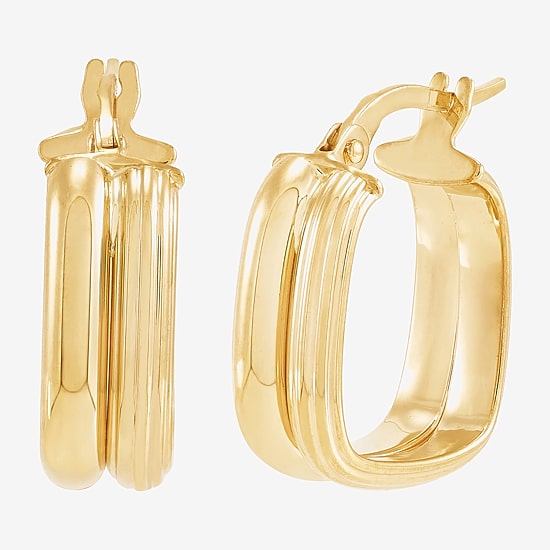 Gold Addiction Womens 10K Gold Hoop Earrings