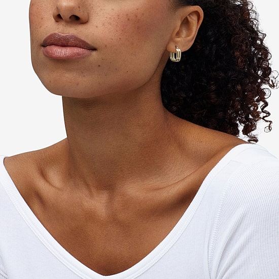 Gold Addiction Womens 10K Gold Hoop Earrings